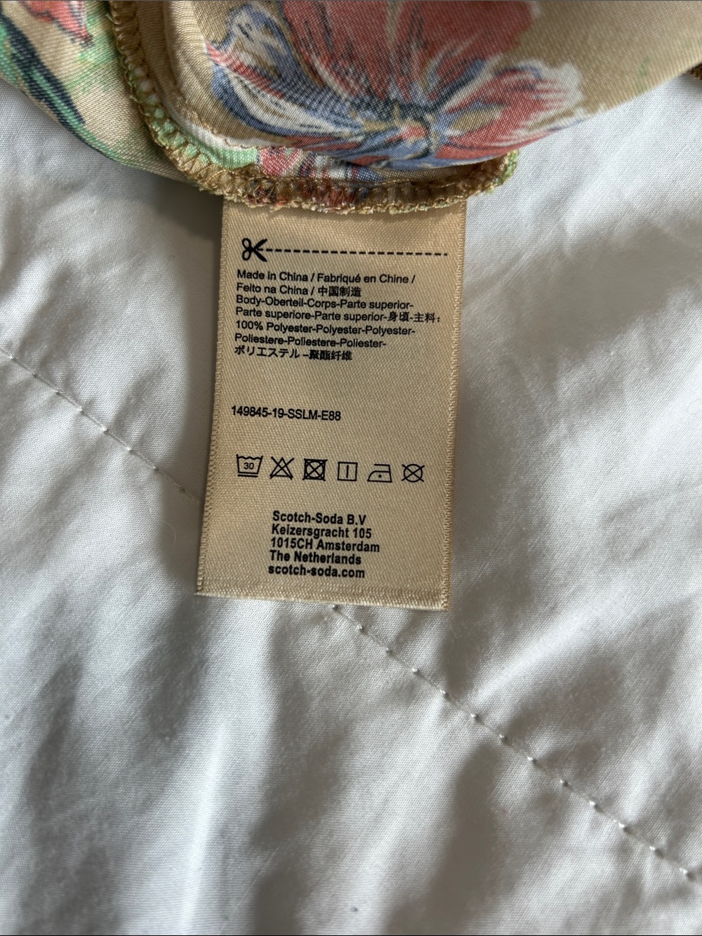 Scotch & Soda Dark Khaki Tropical-Print Dress - Picture 6 of 6